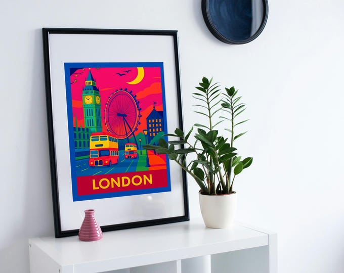 Print; London City Vibrant  | Instant Download | A4 Decor