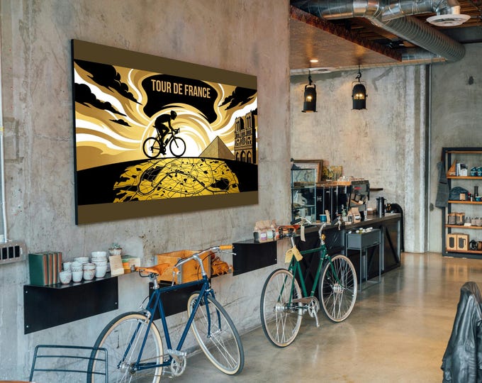 Cycling Race Poster, Vintage Tour de France Print, Road Cycling Art