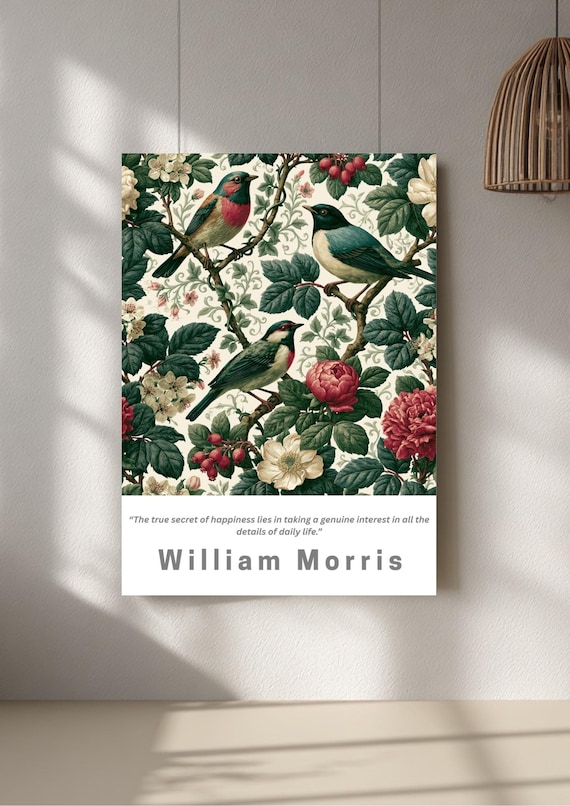 William Morris Art Print – Songbird Among Branches — A Garden Melody,  Home Decor