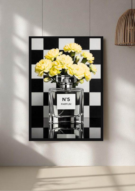 Chanel Perfume Art, Fashion Wall Art Print, Neutral Decor