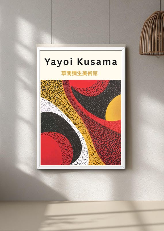 Yayoi Kusama Inspired Poster – Japanese Wall Art, Abstract Contemporary Print, Modern Gallery Decor