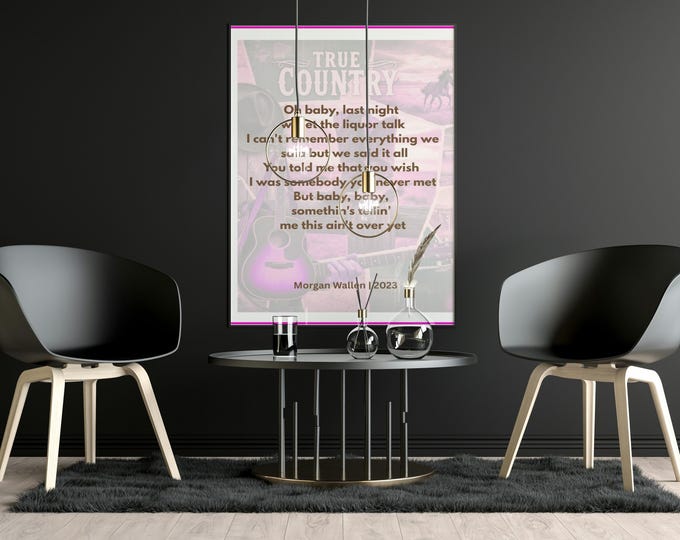 Last Night Lyric Print by Morgan Wallen – Rustic Country & Western Wall Art