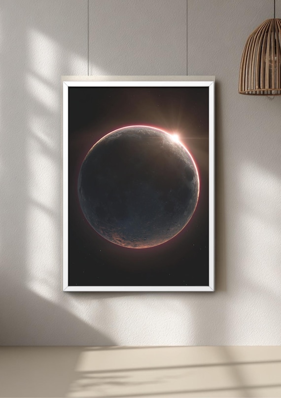 Artemis II Poster, Nasa Wall Art, Lunar Eclipse Print, Space Wall Decor