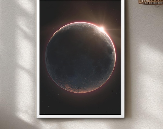 Artemis II Poster, Nasa Wall Art, Lunar Eclipse Print, Space Wall Decor