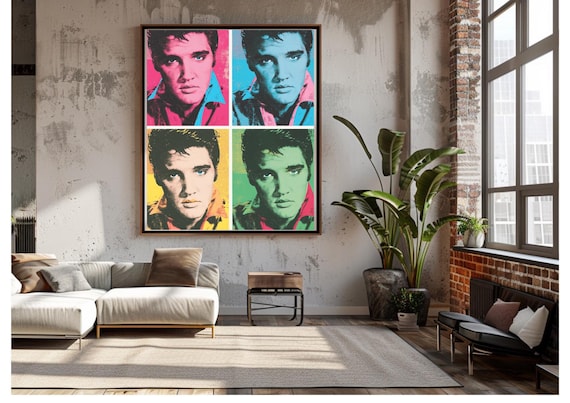 Elvis Presley Quad Pop Grid | Warhol-Inspired Vintage Edition