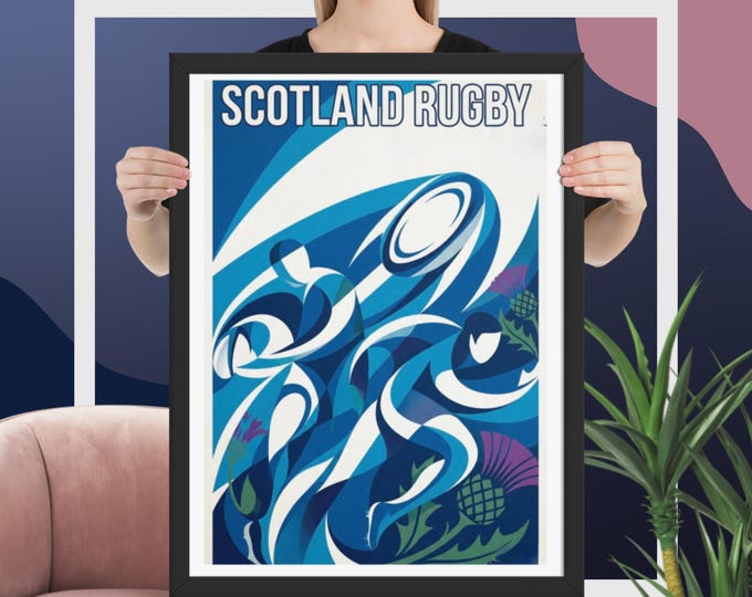Framed Art Print | Scottish rugby art | Sports Wall Decor | Scotland Six Nation
