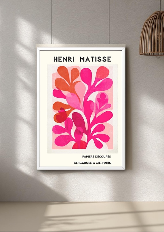 Matisse poster pink art, wall art print, modern home decor