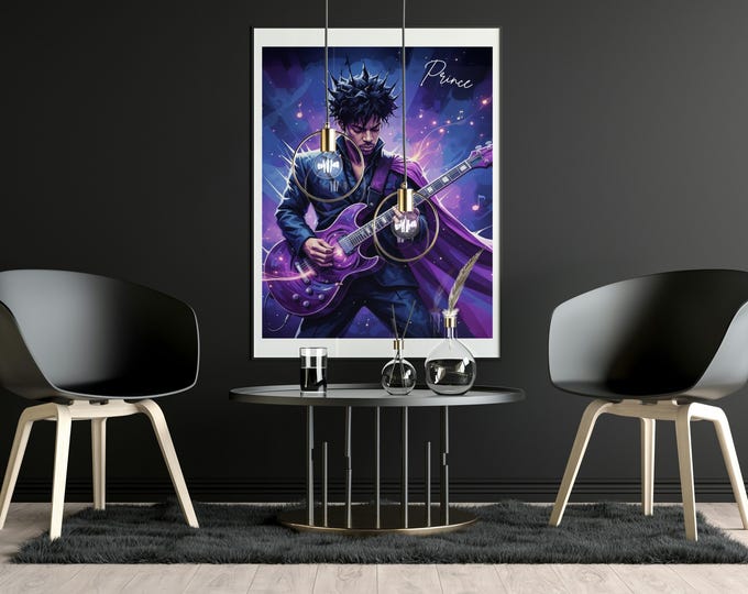 Iconic Prince Art Print – Vibrant Music Legend Poster in 5 Colours & Sizes