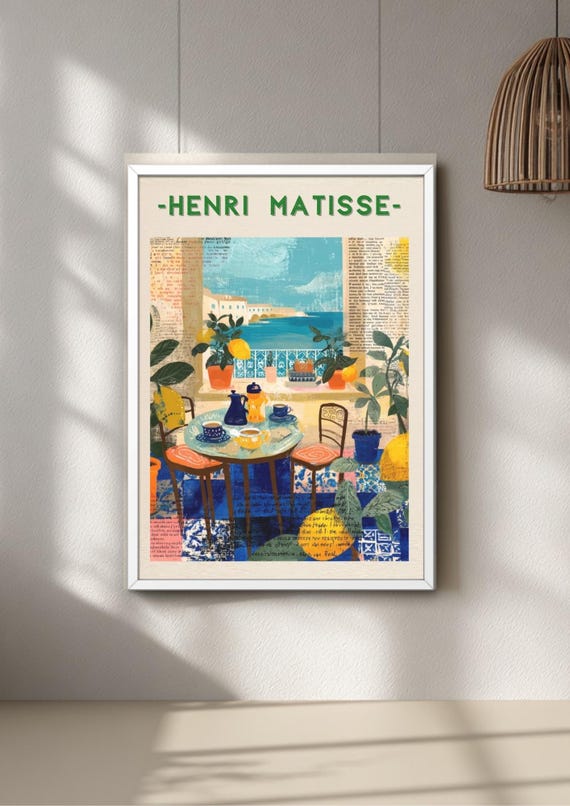 Matisse Poster Coffee Art Print, Beige Kitchen Wall Decor