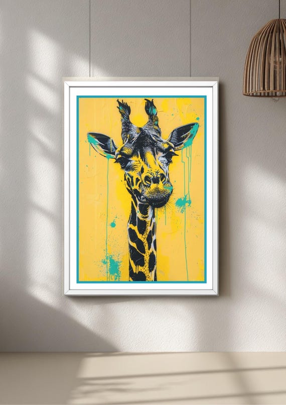 Graffiti Giraffe Print | Modern Safari Animal Nursery Wall Art