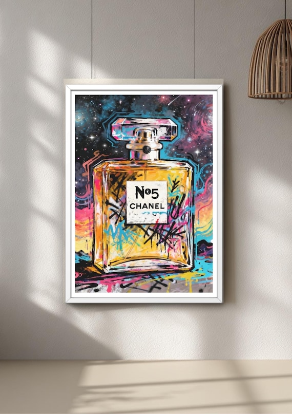 Chanel perfume art print: Pink Pop Icon, Graffiti Style