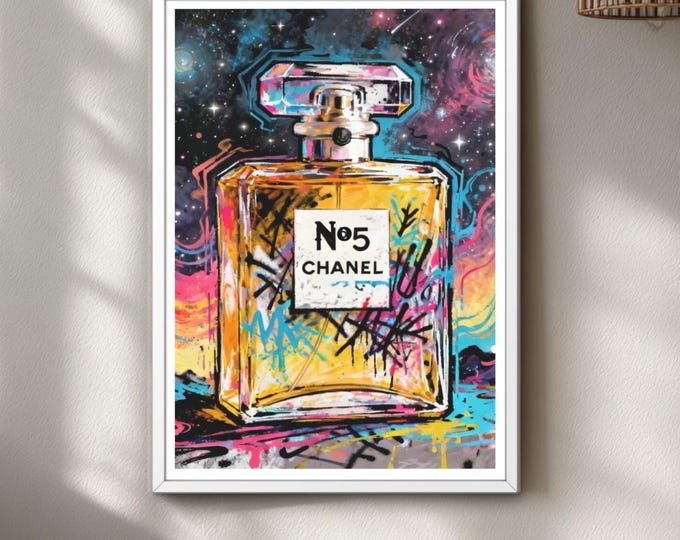 Chanel perfume art print: Pink Pop Icon, Graffiti Style