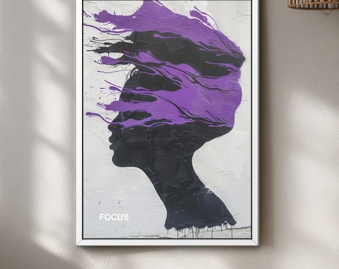 Mind Flow Graffiti Poster, Purple Colour Pop Street Art Print, Modern Urban Motivational Decor
