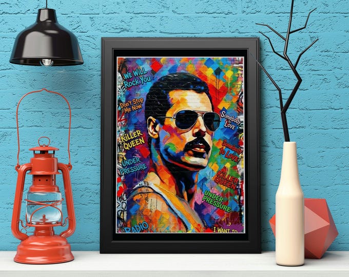 Print | Queen Wall Art Freddie Mercury | Classic Rock Decor