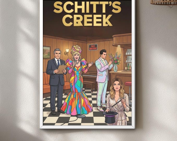 Poster | Schitts Creek Rose Family Art | Colorful TV Show Wall Decor