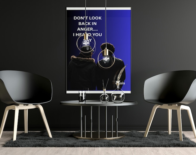 Don’t Look Back in Anger Lyric Poster by Oasis – Iconic Britpop Wall Art Print