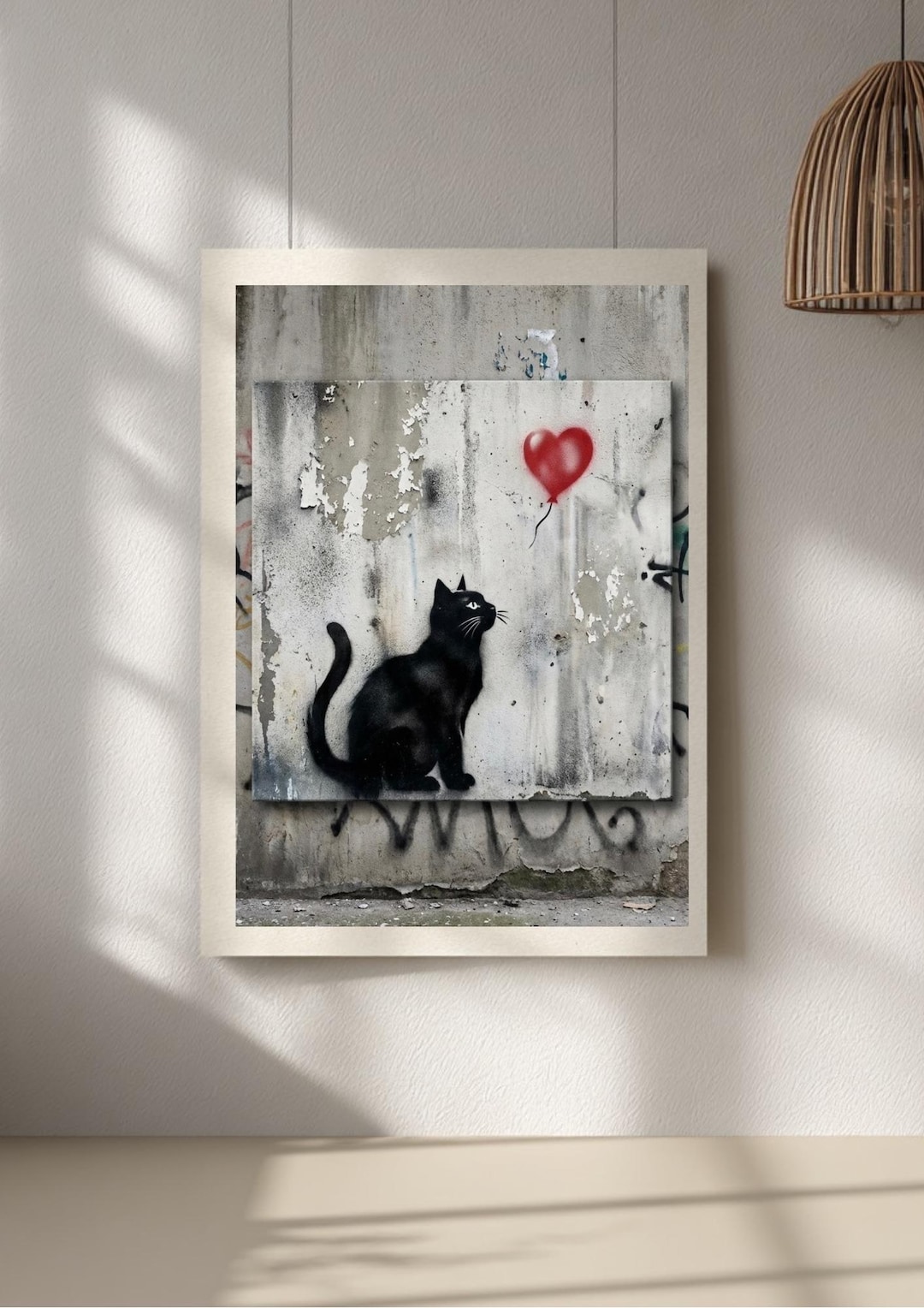 Street Art Poster Black Cat Print: Graffiti, Urban Wall Art, Modern ...