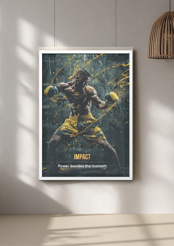 Graffiti Style Boxing Poster, Urban Gym Wall Art, Fighter Punch Print
