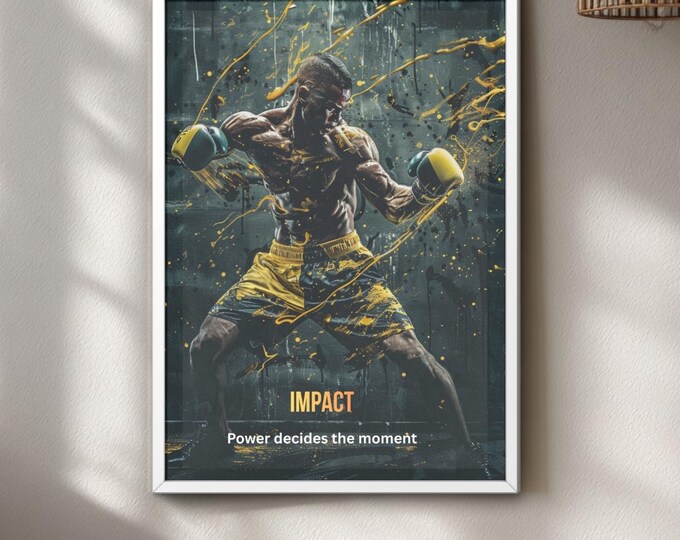 Graffiti Style Boxing Poster, Urban Gym Wall Art, Fighter Punch Print