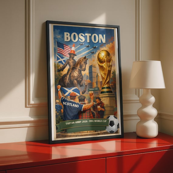Tartan Army Boston 2026 FIFA World Cup Scotland Football Poster, Scotland Fan Art