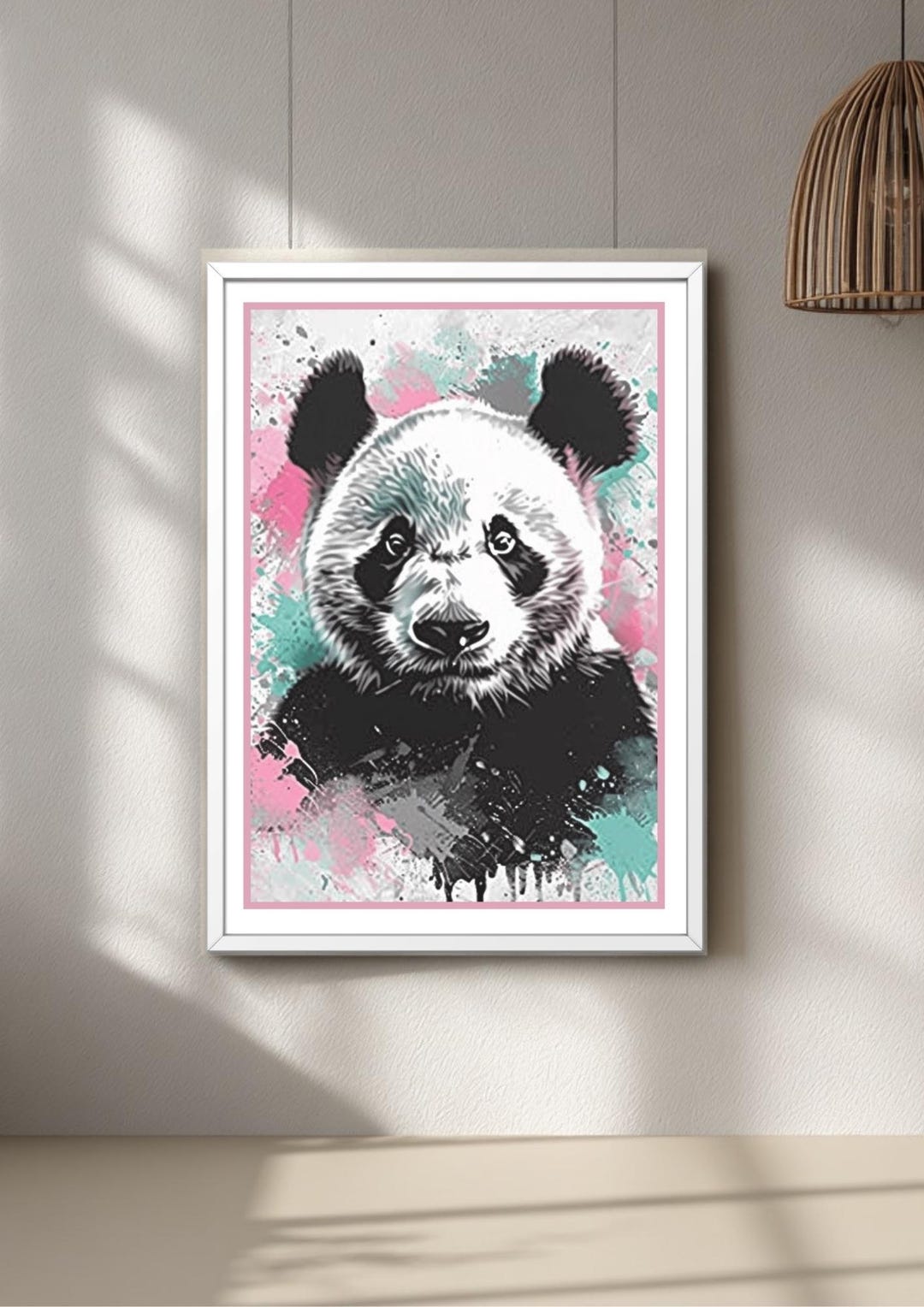 Panda Graffiti Art Print | Modern Kids Room Decor, Nursery Wall Art - Etsy