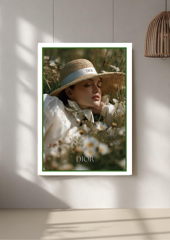 Dior Wall Art luxury poster print, floral countryside decor