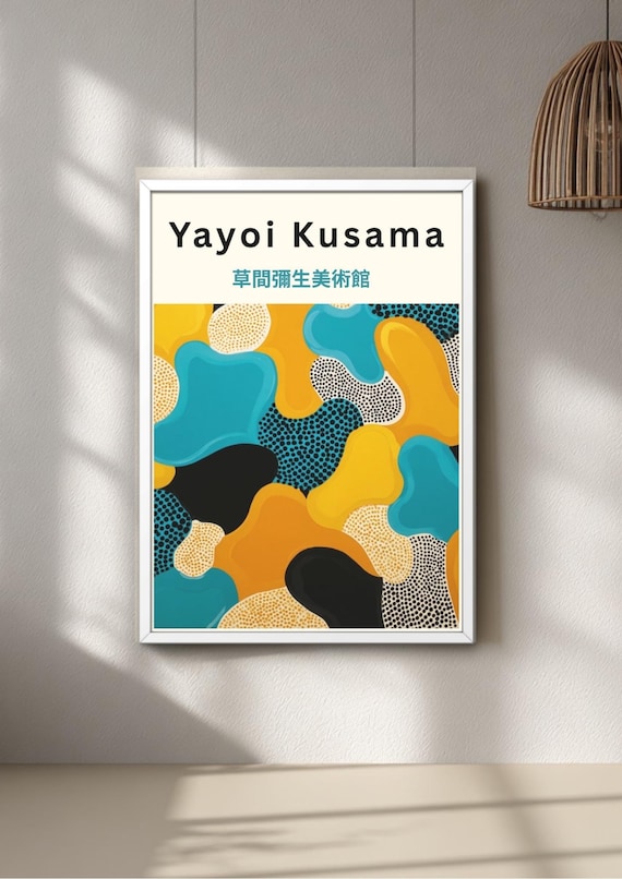 Yayoi Kusama Inspired Poster – Japanese Wall Art, Abstract Contemporary Print, Modern Gallery Decor