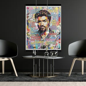 Poster | George Michael Graffiti Art | Pop Music Wall Art | 80's Fan Gift
