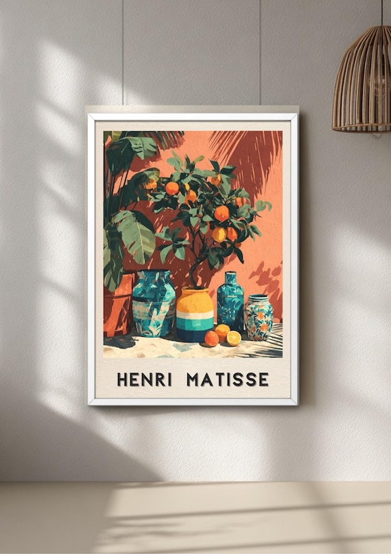 Henri Matisse Poster, Citrus Still Life, Mediterranean Art, Bright Home Decor