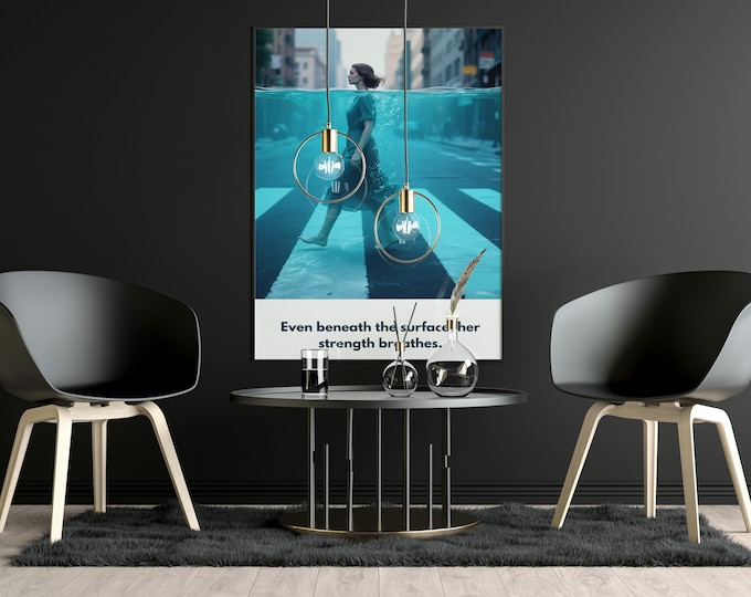 Abstract Surrealism Poster: Female Strength Motivational Modern Wall Decor