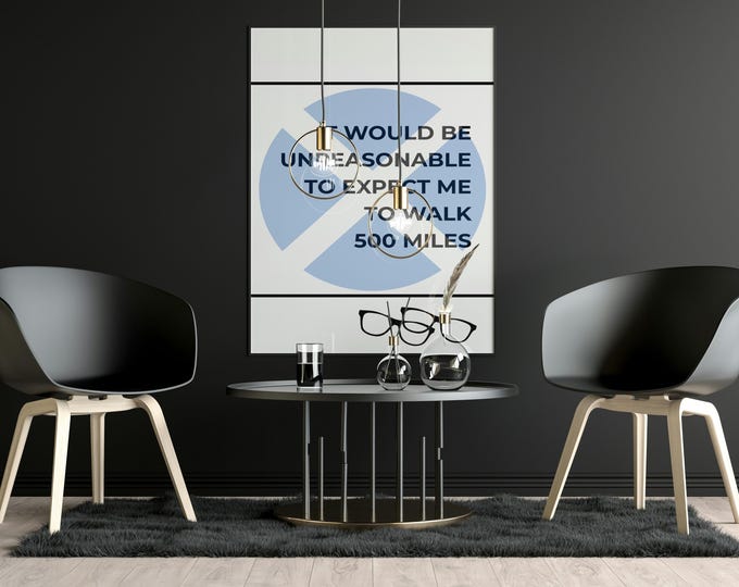 500 Miles Lyric Poster by The Proclaimers – Funny Scottish Music Wall Art Print