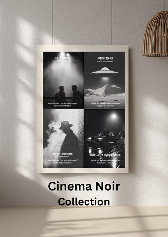 Cinema Noir Collection – 1970s Black & White Film Posters
