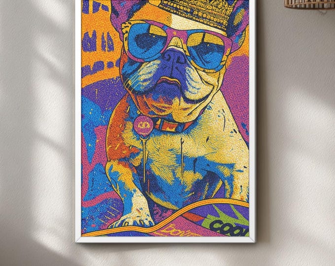 Bulldog Pop Art Print: Colourful Street Art Dog Decor