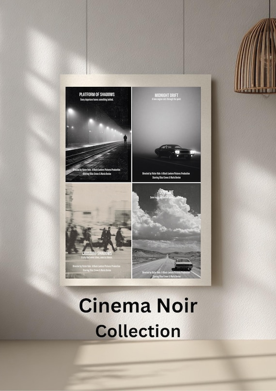 Cinema Noir Collection – 1970s Black & White Film Posters