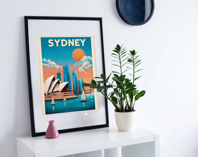 Sydney wall art Digital Print: Opera House Cityscape Modern Download
