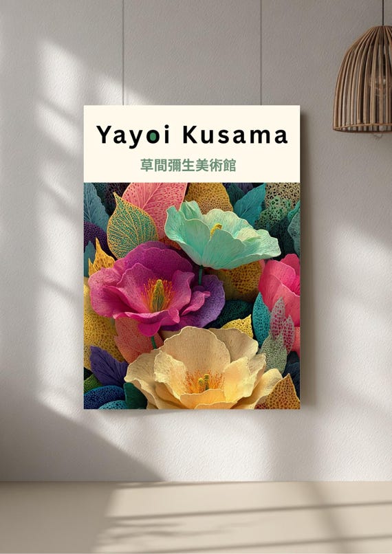 Yayoi Kusama Print - Home Wall Decor as Abstract Yayoi Kusama Poster - Japanese Wall Art - Yayoi Kusama Inspired Japanese Gallery Wall Art