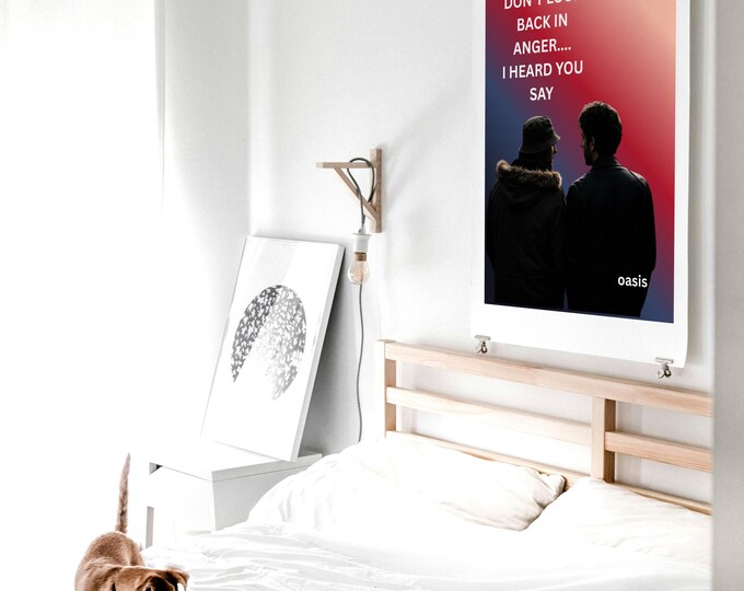 Oasis | Don't Look Back In Anger Song Lyrics| Britpop | Poster | Print