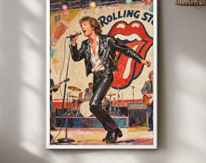 Mick Jagger Live Concert Art Print – Rolling Stones Classic Rock Wall Art