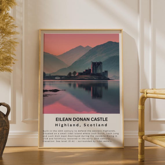 Eilean Donan Castle Poster, Scottish Highlands Print, NC500 Scotland Wall Art