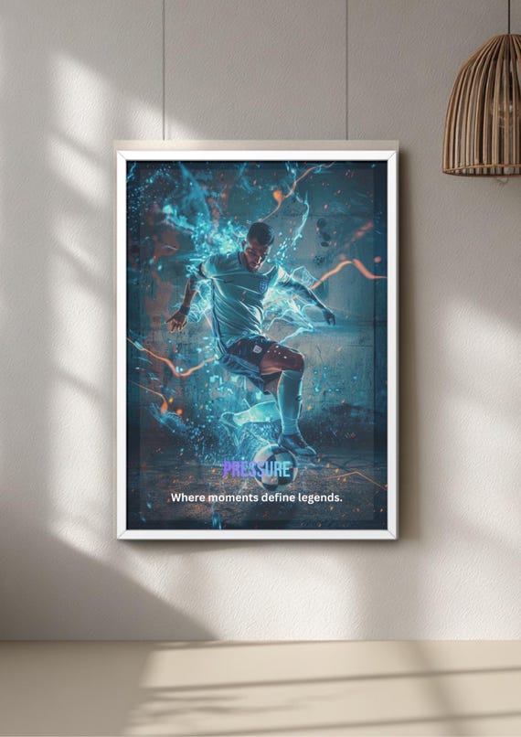 Football Penalty Kick Poster, Graffiti Style Sports Art Print