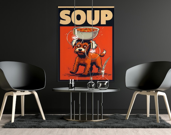 Silk posters Dog Soup Wall Art: Colorful Modern Art Print