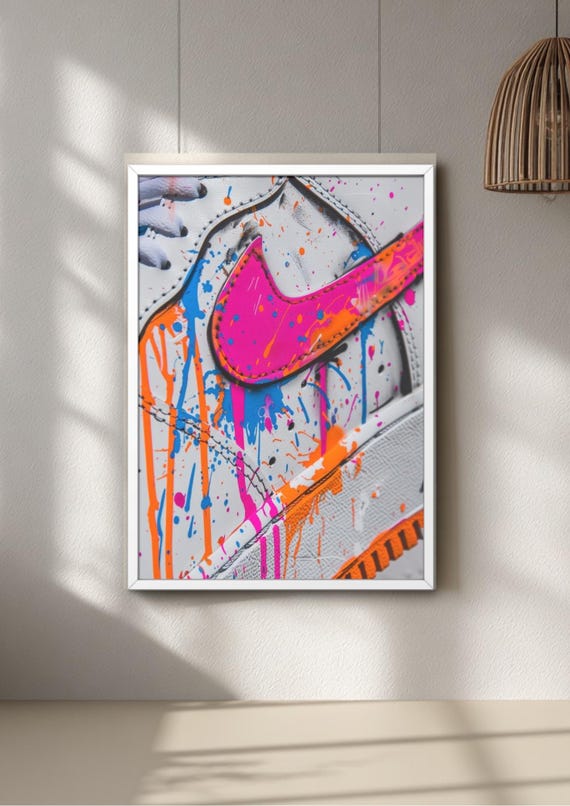 Sneaker Wall Art print set, graffiti style, urban room decor
