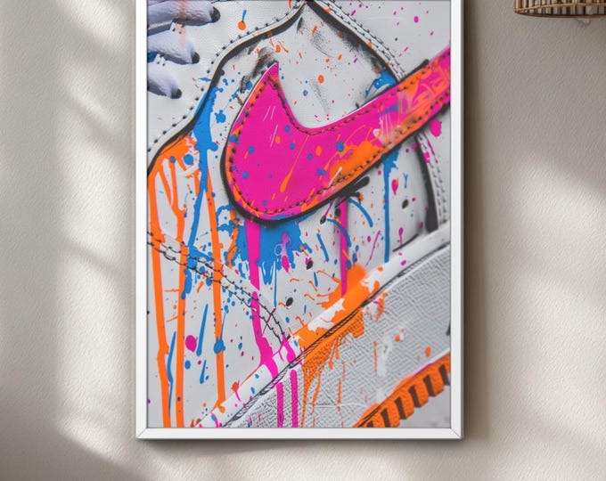 Sneaker Wall Art print set, graffiti style, urban room decor
