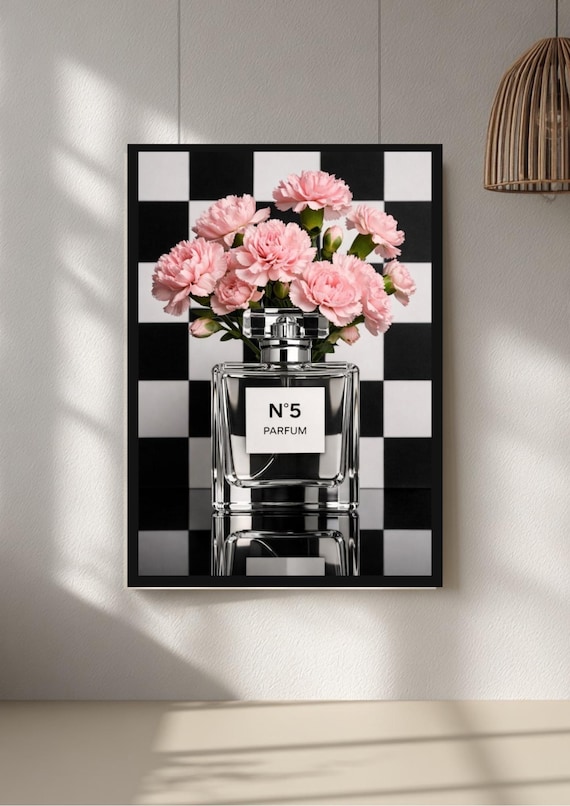 Chanel Perfume Art, Fashion Wall Art Print, Neutral Decor