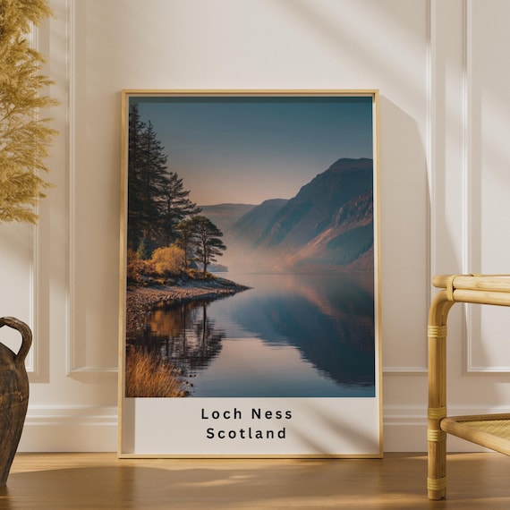 Loch Ness Scotland Poster, Scottish Highlands Wall Art, Nature Photography Print