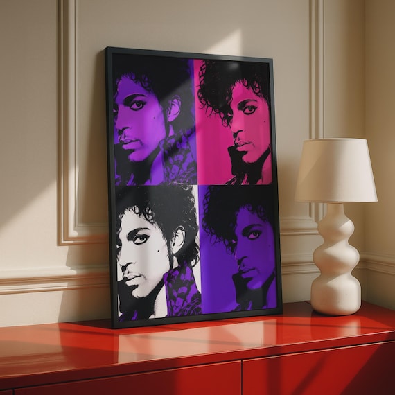 Pop Art Prince Print, Colourful Wall Art, Iconic Music Legend Poster, Retro Home Decor