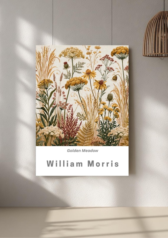William Morris Golden Meadow Botanical Print | Arts and Crafts Floral Wall Art