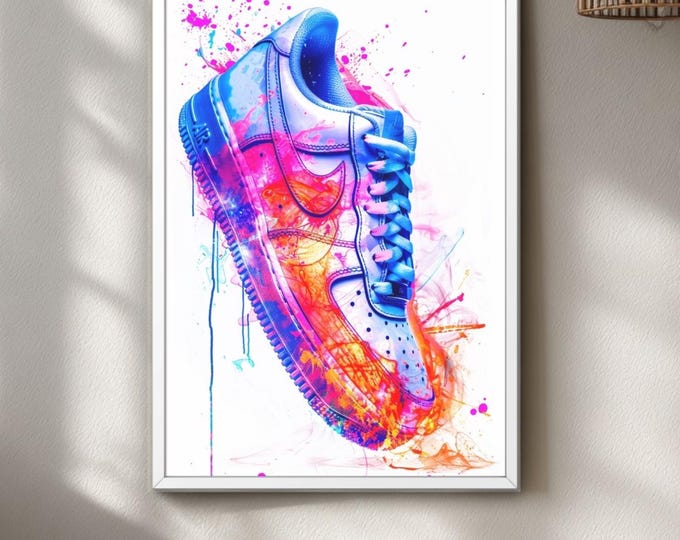 Graffiti Sneaker Print | Colour Gradient Street Art, Urban Wall Decor