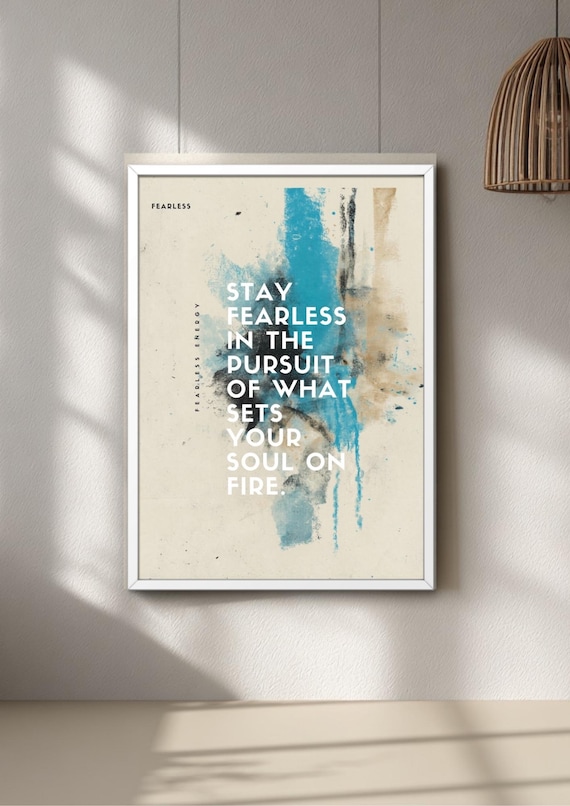 Graffiti Art Blue Wall Art Print, Bold Quote Poster, Motivational Urban Decor