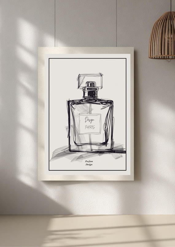 Luxury Perfume Wall Art Print, Minimal Fashion Poster for Nail Salon Beauty Decor